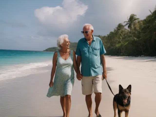 Walking along the shore