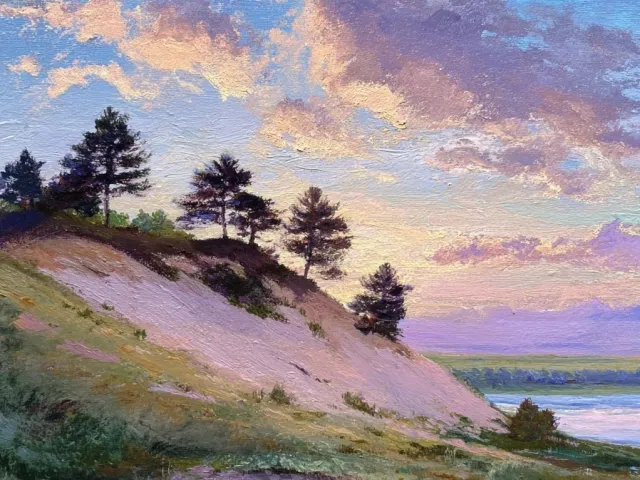 AI generated rendition of a memory from times past. High sand hill, pine covered, Choptank river in the background.